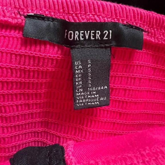 Forever 21 Pink/Black Corset Crop Top - Small - Picture 4 of 5